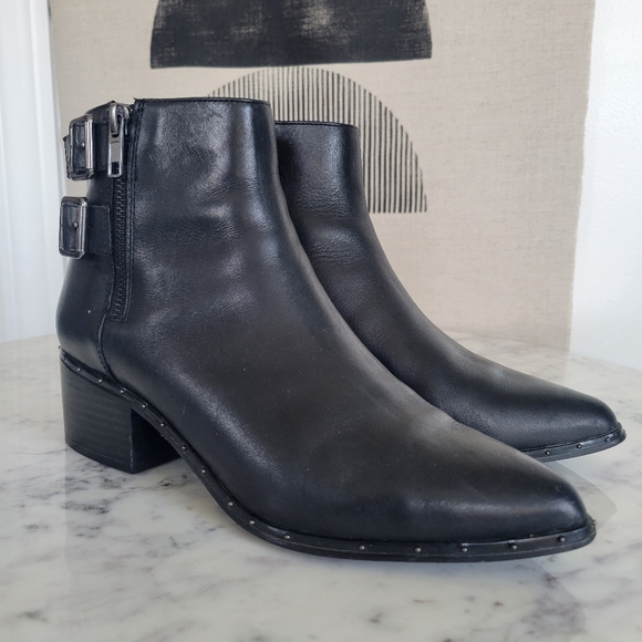 Bleecker & Bond Georgia Bootie in Black Leather - Picture 1 of 9